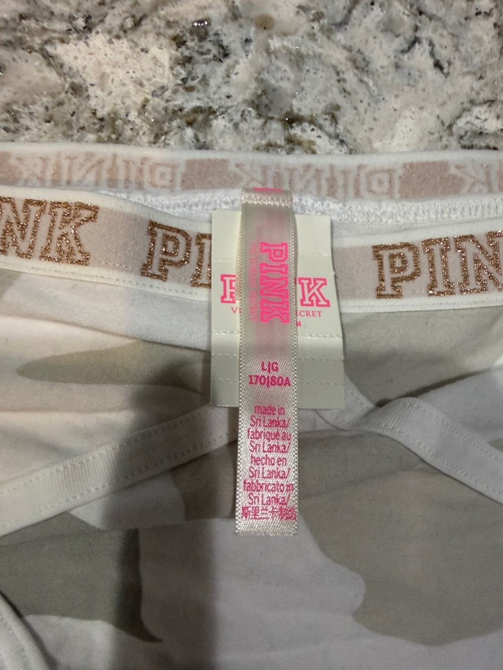 PINK Victoria's Secret White and Gray Camo Hipster Bikini Panty - Picture 2 of 6